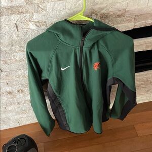 Nike Green and Black Short-Sleeve Hoodie zip-up FAMU men’s M therma-fit dri-fit